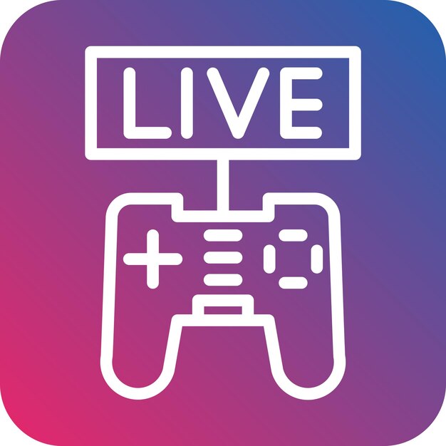 Diseño vectorial de estilo de icono de transmisión de juegos