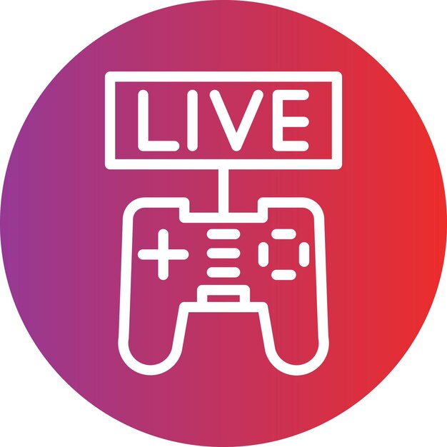 Diseño vectorial de estilo de icono de transmisión de juegos