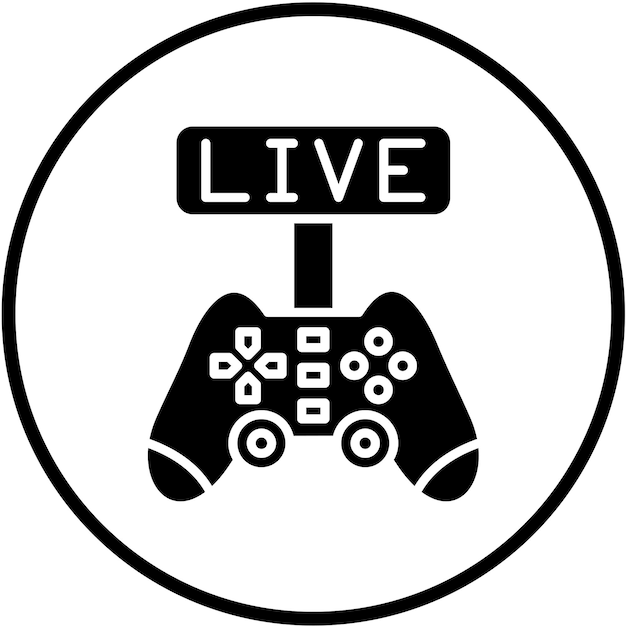 Diseño vectorial de estilo de icono de transmisión de juegos