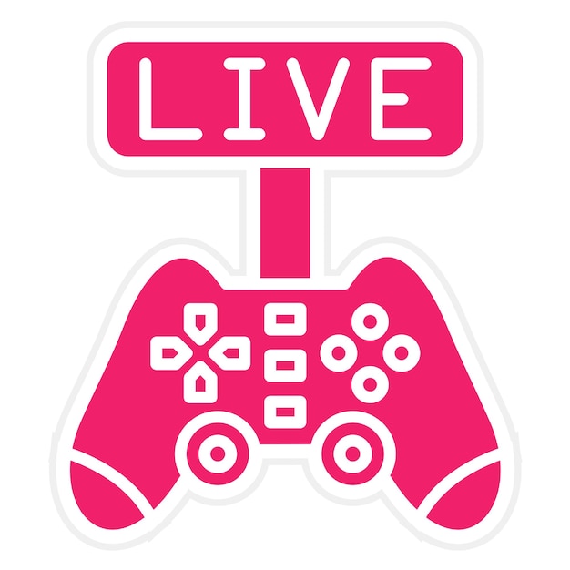 Diseño vectorial de estilo de icono de transmisión de juegos