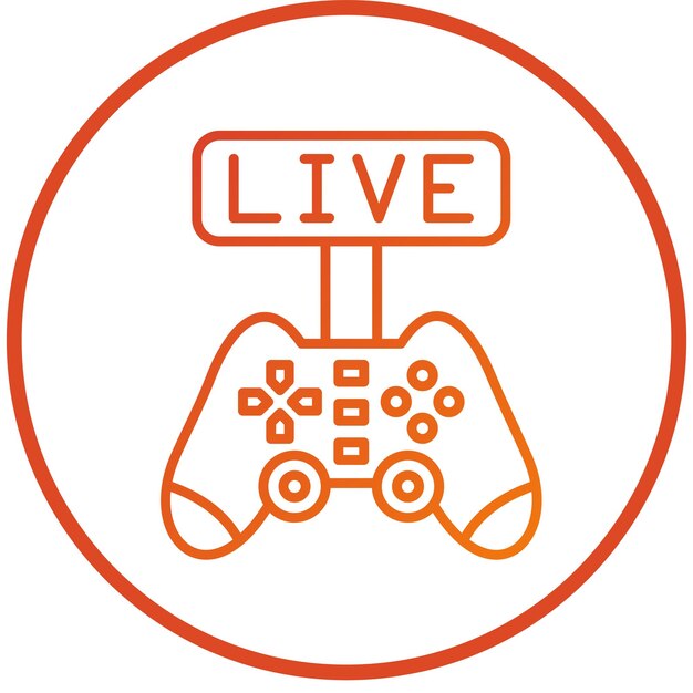 Diseño vectorial de estilo de icono de transmisión de juegos
