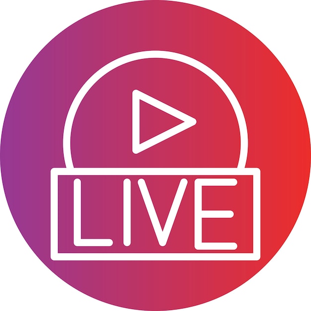Diseño vectorial de estilo de icono de transmisión en vivo