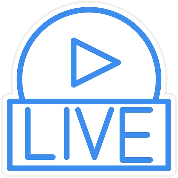 Diseño vectorial de estilo de icono de transmisión en vivo