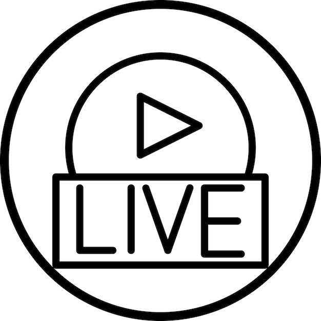 Diseño vectorial de estilo de icono de transmisión en vivo
