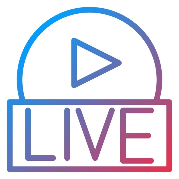 Diseño vectorial de estilo de icono de transmisión en vivo
