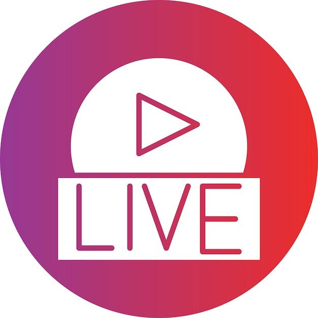 Diseño vectorial de estilo de icono de transmisión en vivo