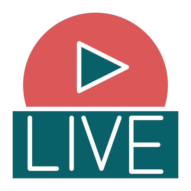 Diseño vectorial de estilo de icono de transmisión en vivo