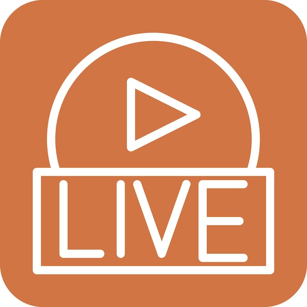 Diseño vectorial de estilo de icono de transmisión en vivo