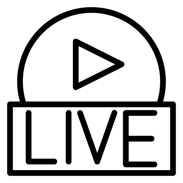 Diseño vectorial de estilo de icono de transmisión en vivo