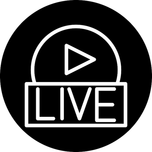 Diseño vectorial de estilo de icono de transmisión en vivo