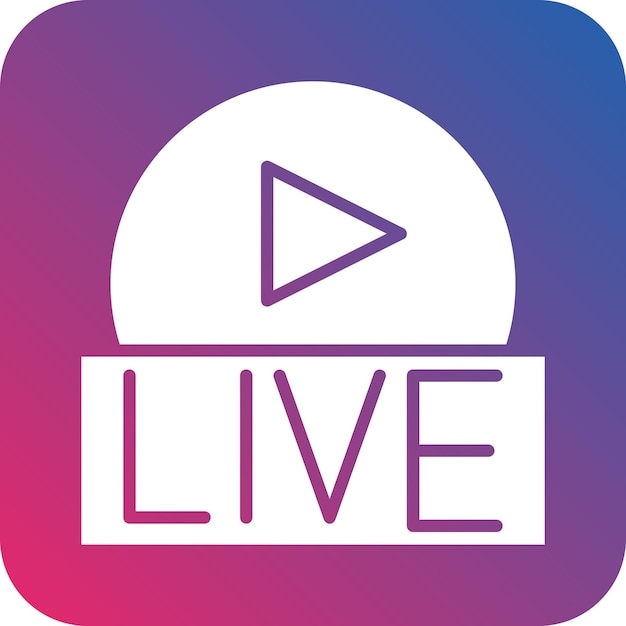 Diseño vectorial de estilo de icono de transmisión en vivo