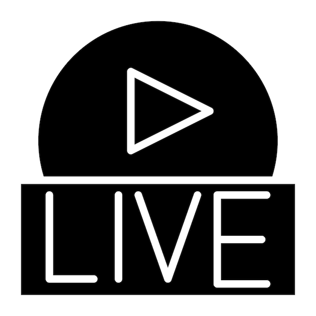 Diseño vectorial de estilo de icono de transmisión en vivo