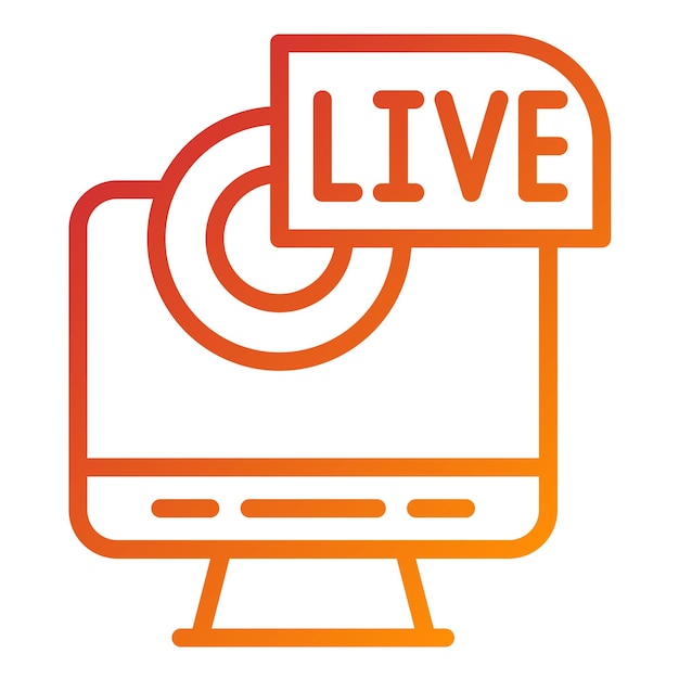 Diseño vectorial de estilo de icono de transmisión en vivo