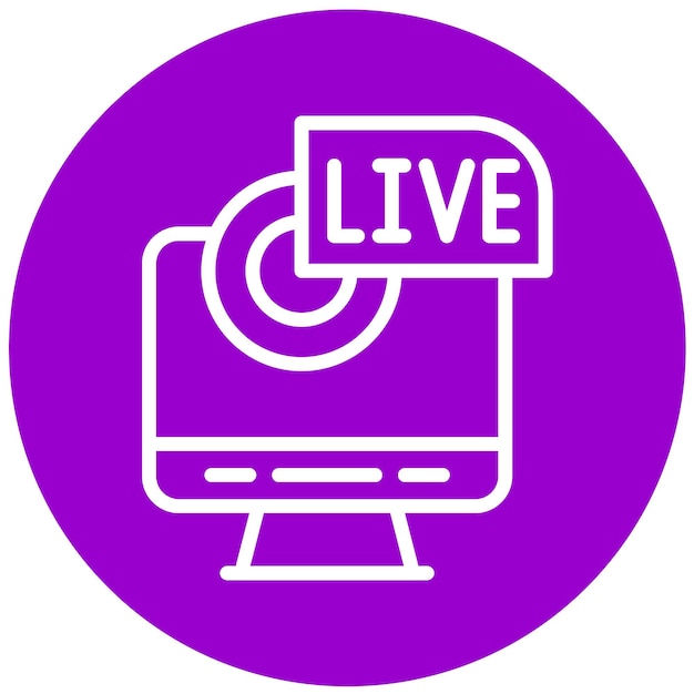 Diseño vectorial de estilo de icono de transmisión en vivo