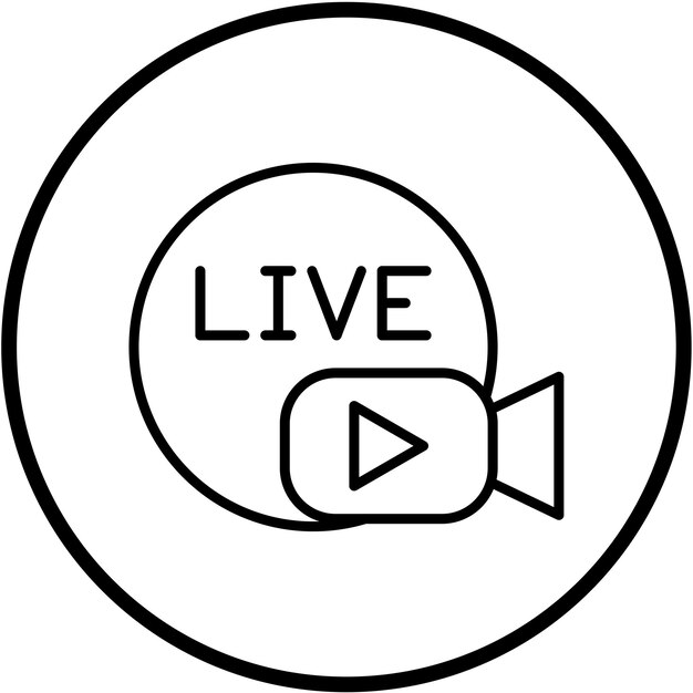 Diseño vectorial de estilo de icono de transmisión en vivo