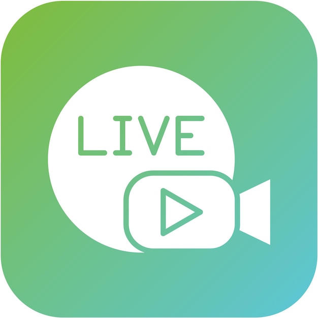 Diseño vectorial de estilo de icono de transmisión en vivo