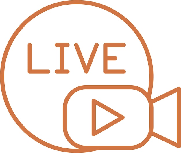 Diseño vectorial de estilo de icono de transmisión en vivo