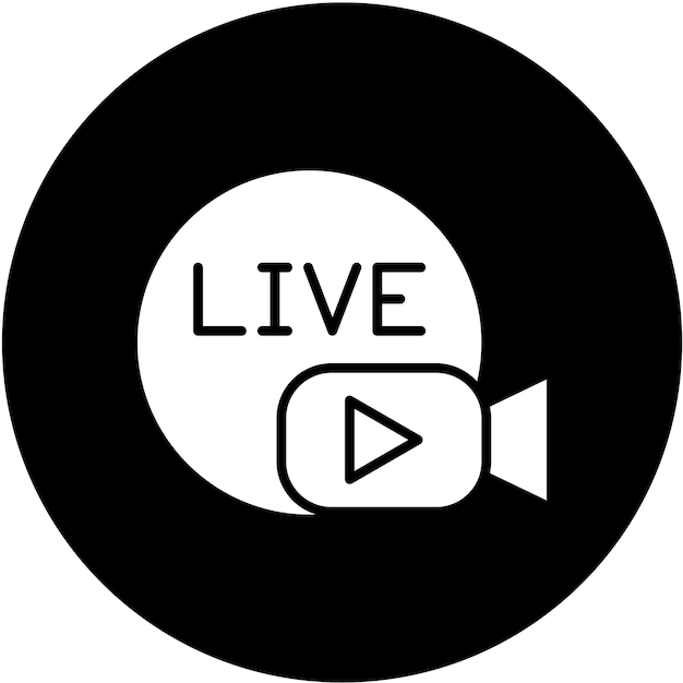 Diseño vectorial de estilo de icono de transmisión en vivo