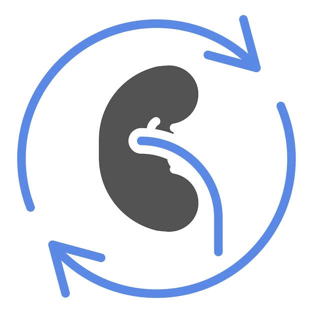 Diseño vectorial de estilo de icono de trasplante de riñón
