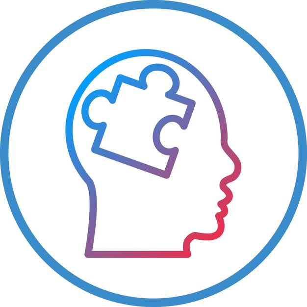 Diseño vectorial Estilo del icono del trastorno mental