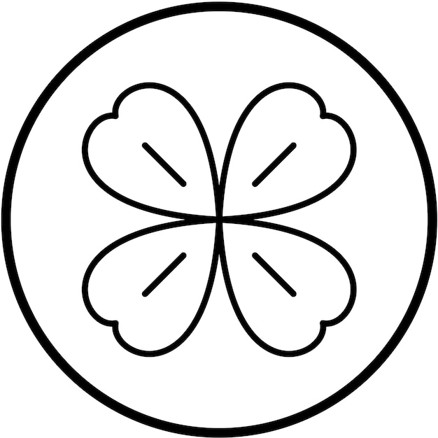 Diseño vectorial Estilo del icono del trébol de cuatro hojas
