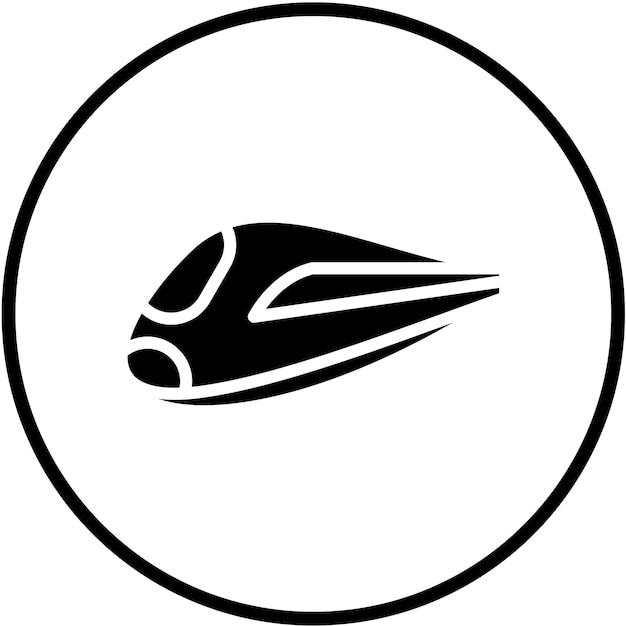 Diseño vectorial de estilo de icono de tren de alta velocidad