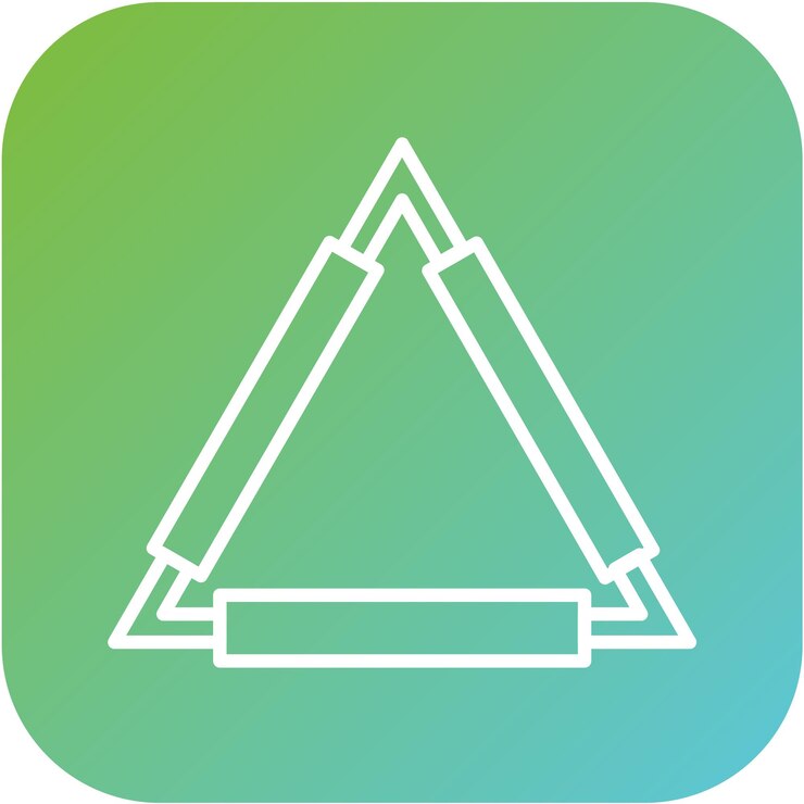 Vector diseño vectorial estilo del icono del triángulo de arcilla
