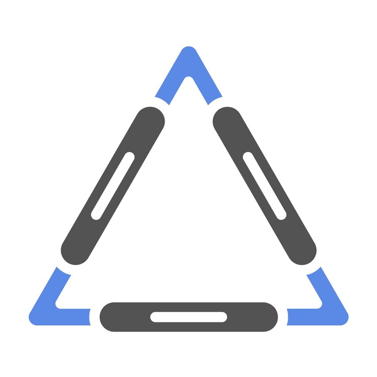 Vector diseño vectorial estilo del icono del triángulo de arcilla