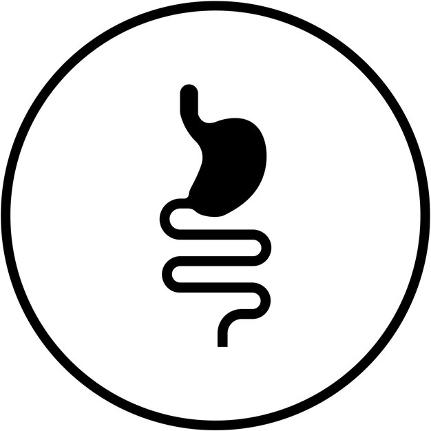 Diseño vectorial Estilo del icono de las tripas saludables