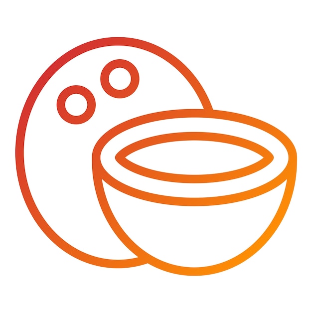 Diseño vectorial Estilo de icono de triturado de coco