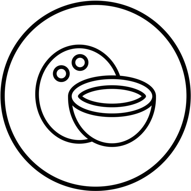 Diseño vectorial Estilo de icono de triturado de coco