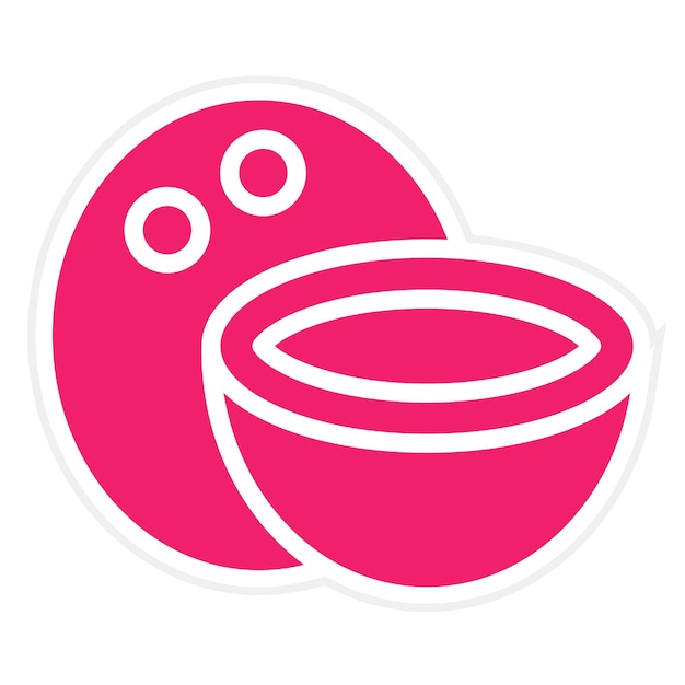 Diseño vectorial Estilo de icono de triturado de coco