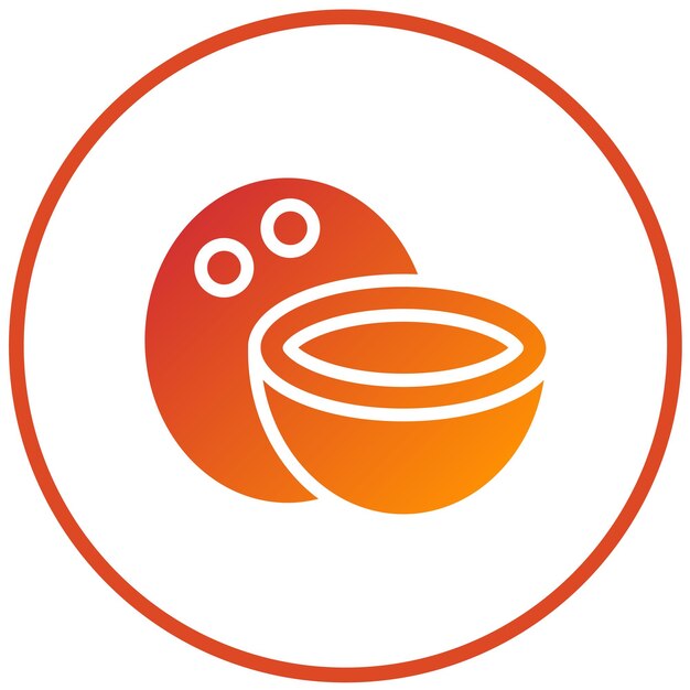 Diseño vectorial Estilo de icono de triturado de coco