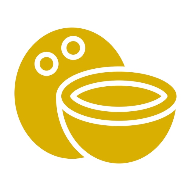Diseño vectorial Estilo de icono de triturado de coco