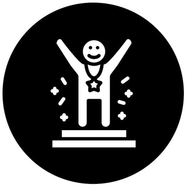 Diseño vectorial Estilo de icono de triunfo