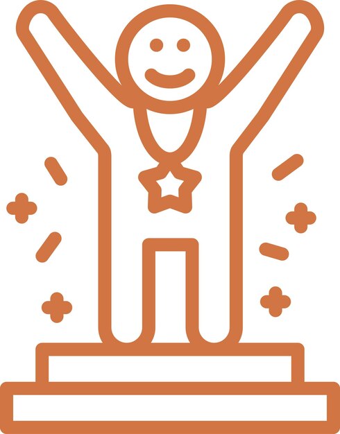 Diseño vectorial Estilo de icono de triunfo