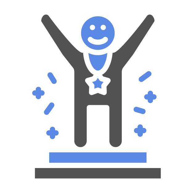 Diseño vectorial Estilo de icono de triunfo