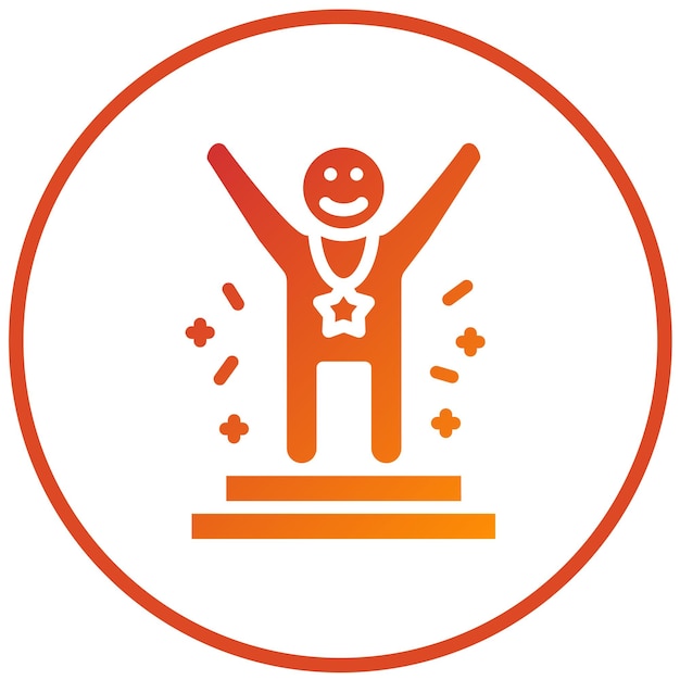 Diseño vectorial Estilo de icono de triunfo