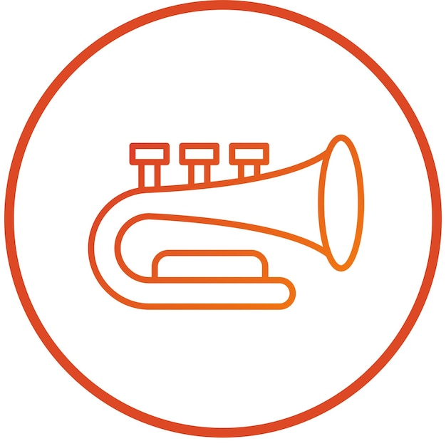 Diseño vectorial Estilo del icono de la trompeta de cuerno