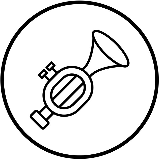 Diseño vectorial Estilo del icono de la trompeta