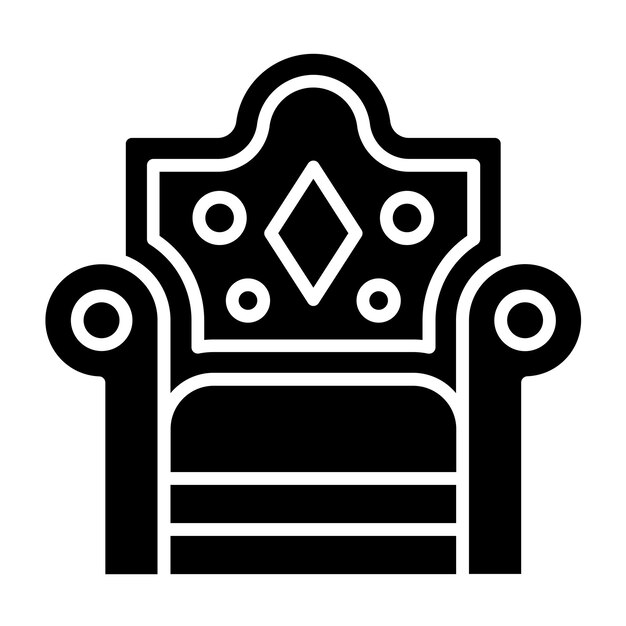 Diseño vectorial Estilo del icono del trono