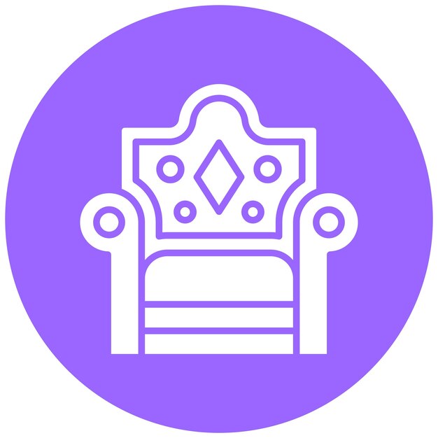 Diseño vectorial Estilo del icono del trono