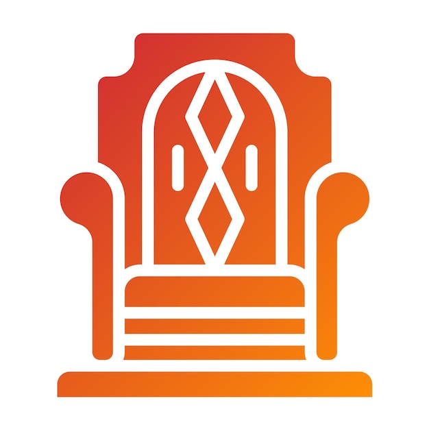 Diseño vectorial Estilo del icono del trono