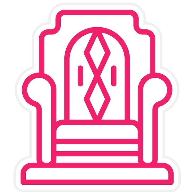 Diseño vectorial Estilo del icono del trono