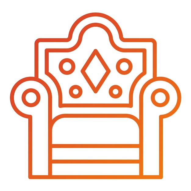 Diseño vectorial Estilo del icono del trono