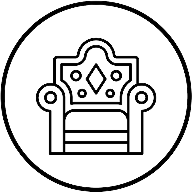 Diseño vectorial Estilo del icono del trono