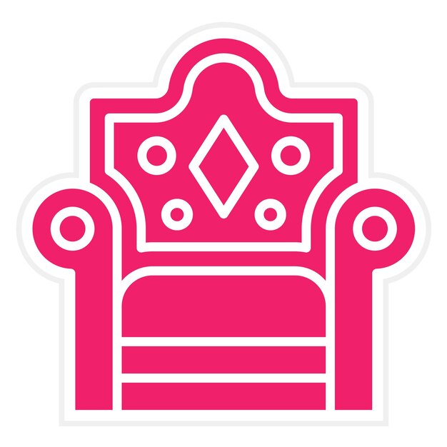Diseño vectorial Estilo del icono del trono