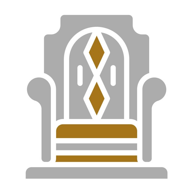 Diseño vectorial Estilo del icono del trono