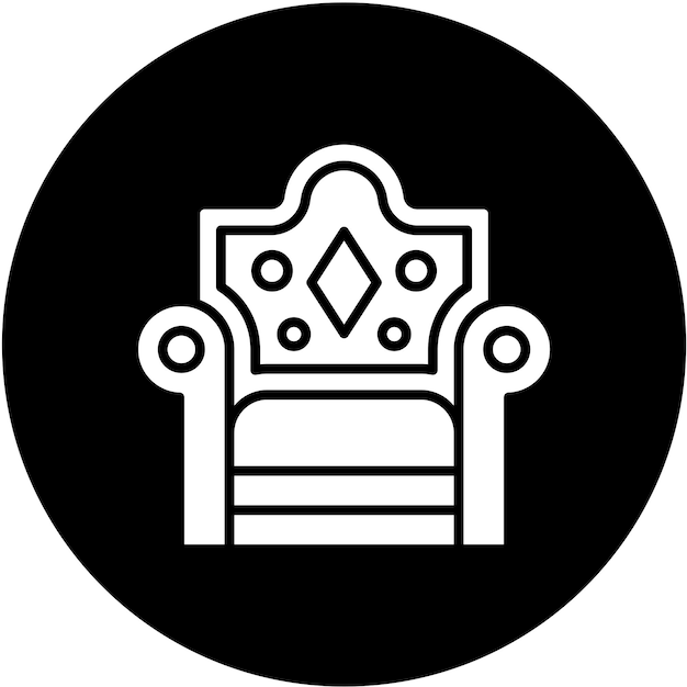 Diseño vectorial Estilo del icono del trono
