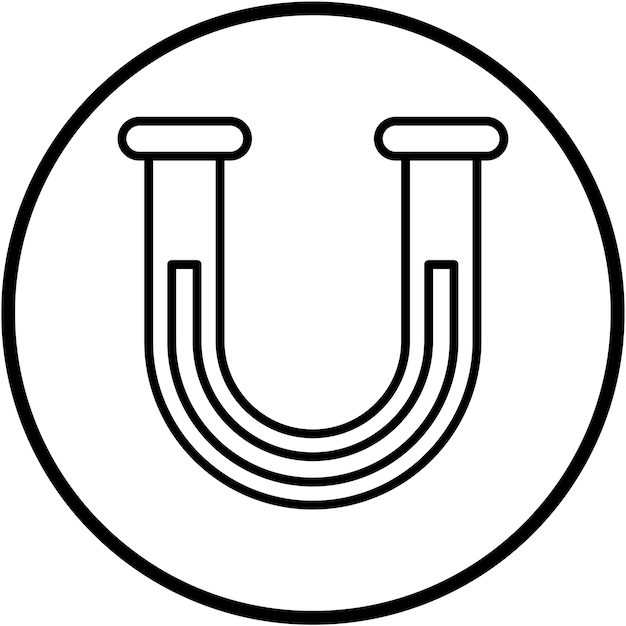 Diseño vectorial de estilo de icono de tubo U